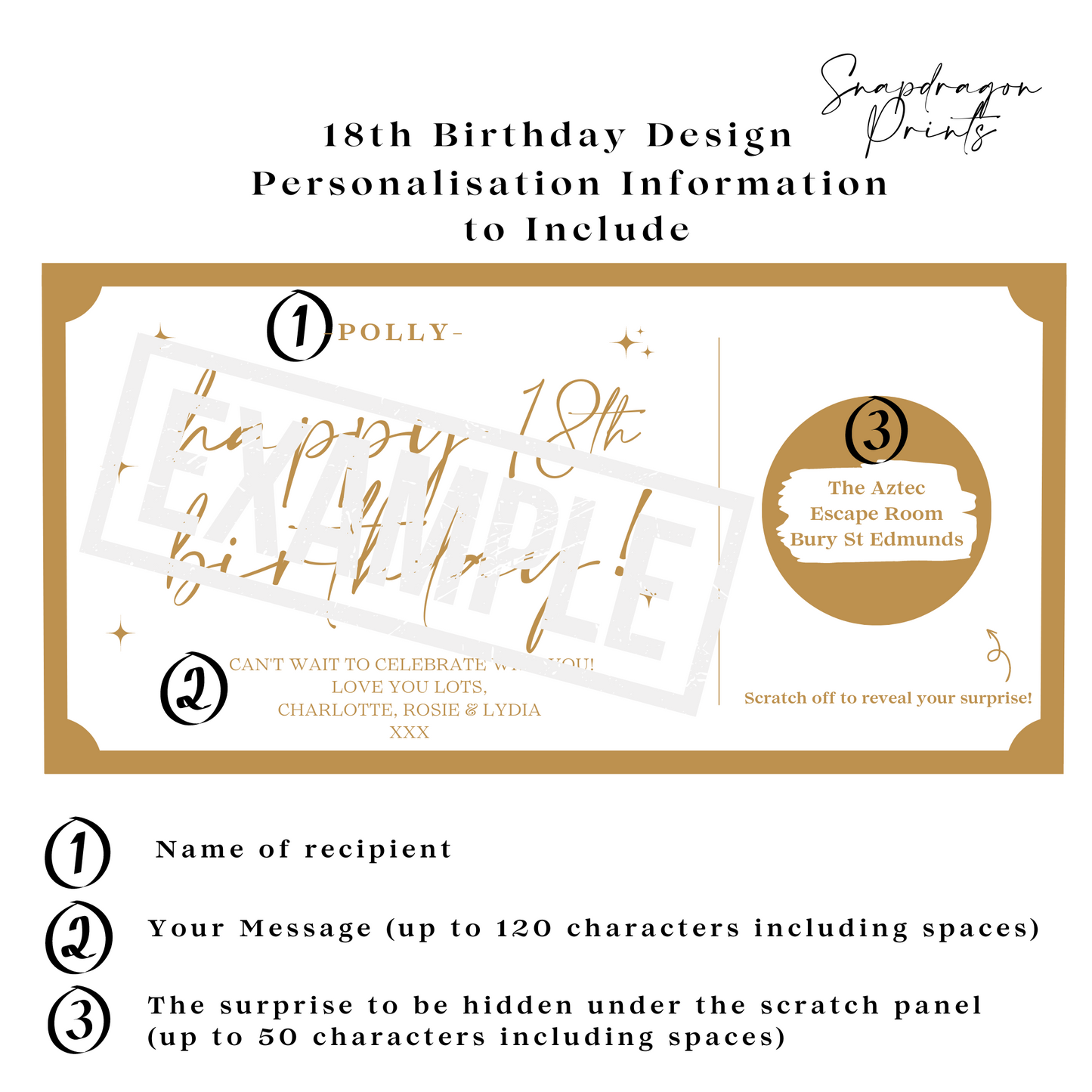 Instructions to personalise your voucher