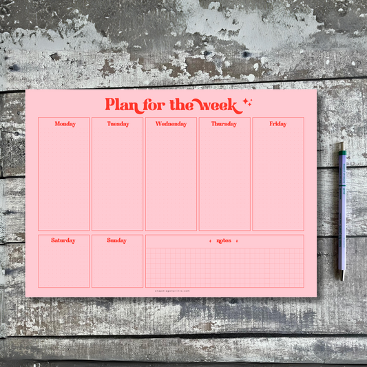 Weekly Planner Pad | A4 Desk Pad | Productivity Notepad