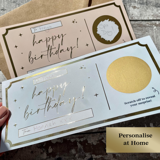 Personalise at Home | Birthday Scratch Card