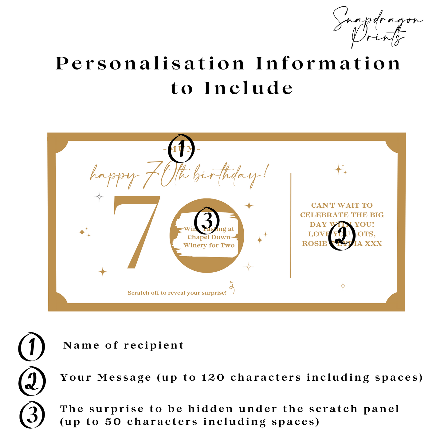 Personalisation instructions