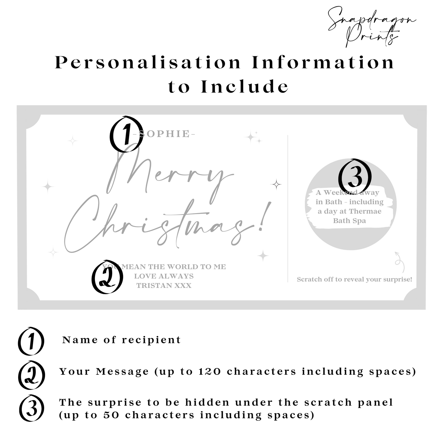 Silver Christmas | Personalised Scratch Cards