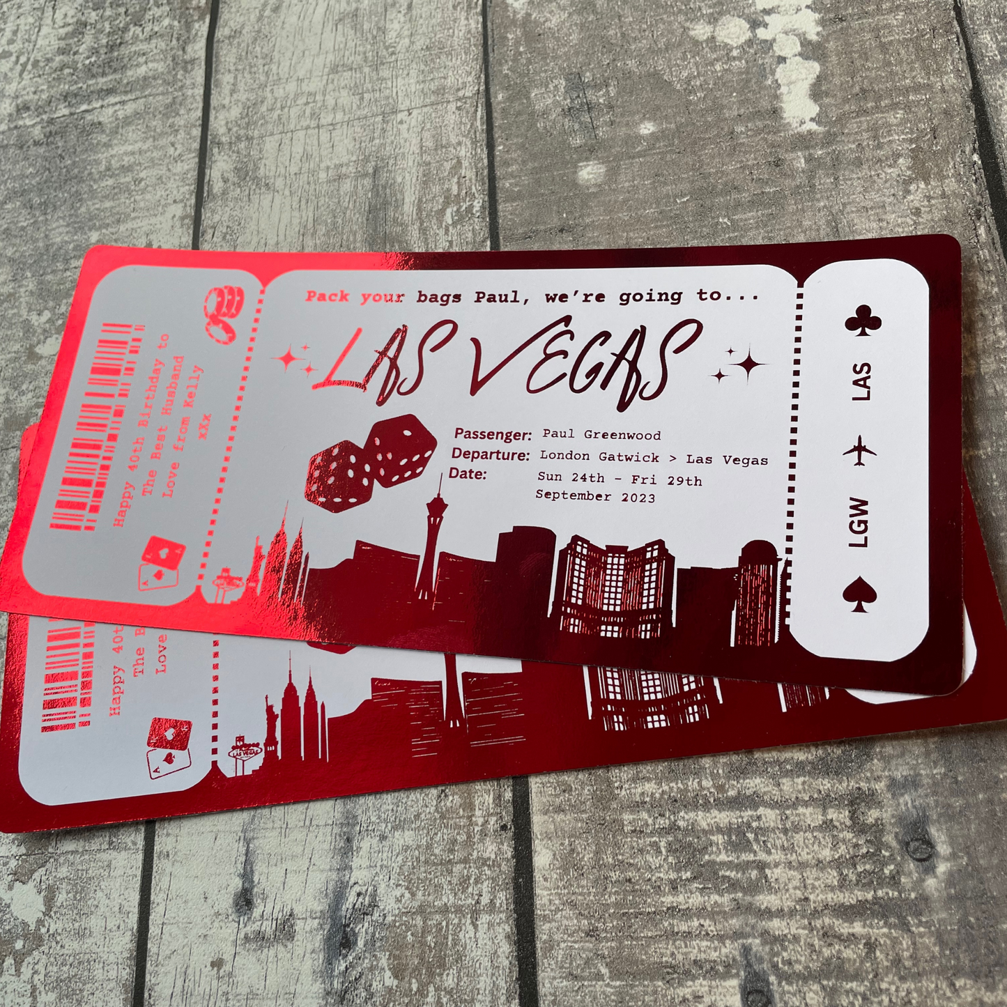 Las Vegas Boarding Pass Gift