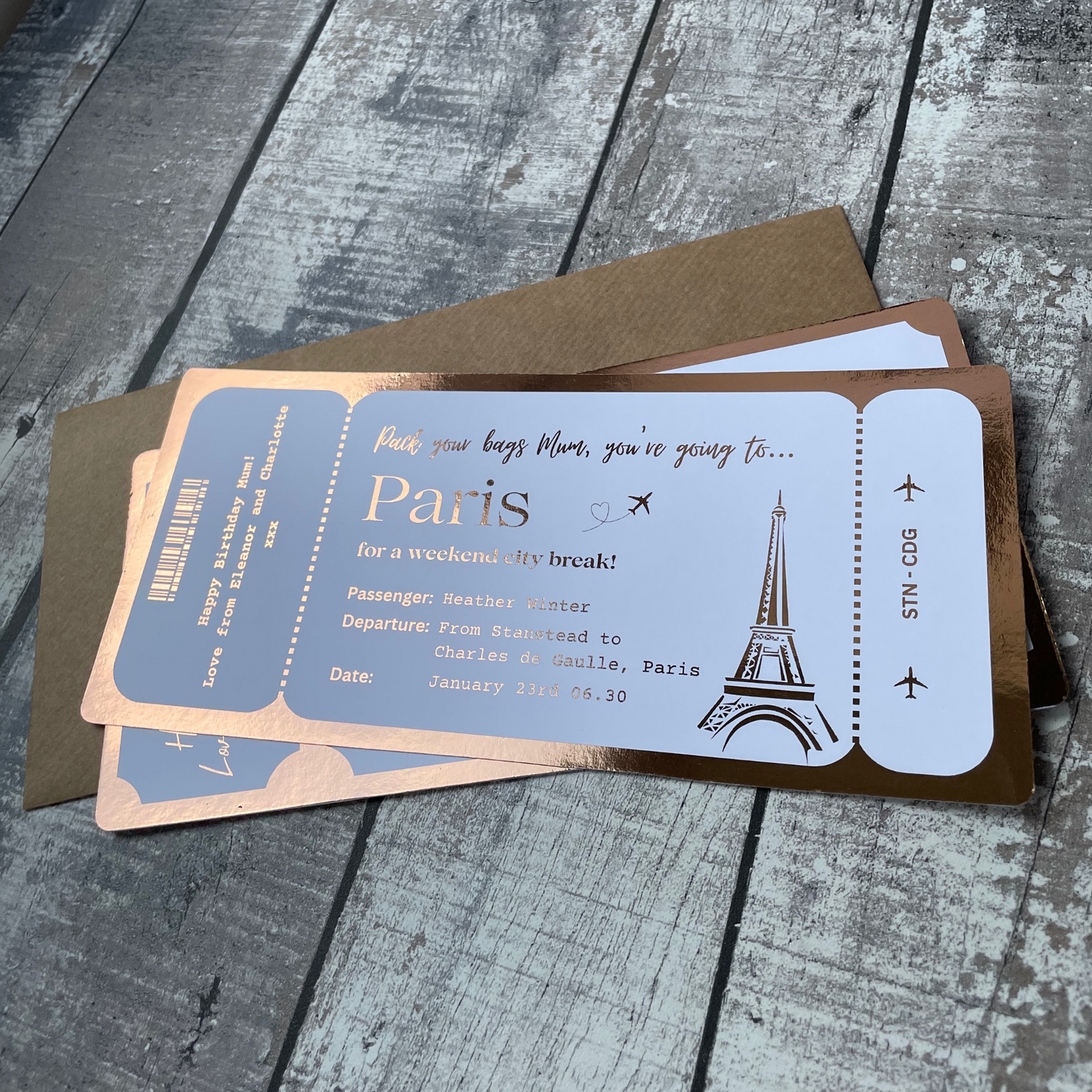 Paris Boarding Pass Gift