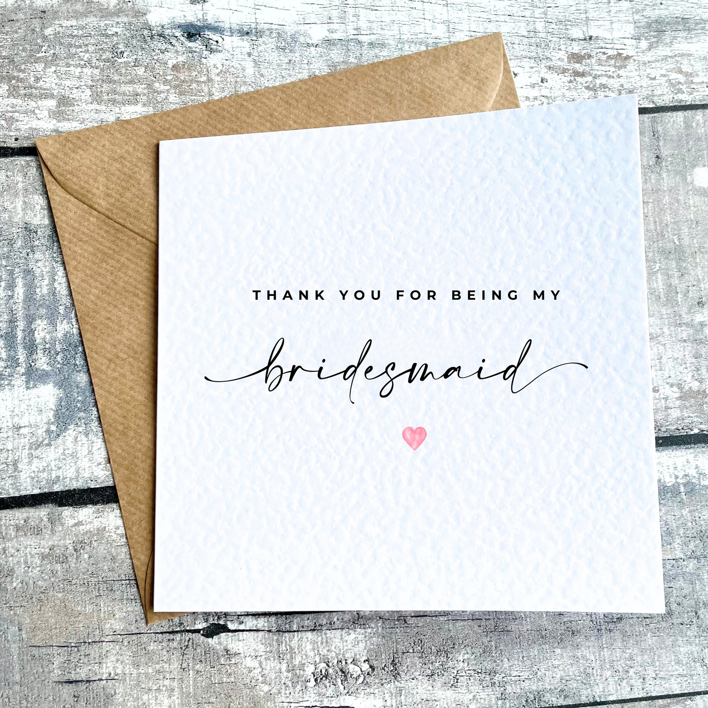 Bridesmaid Thank You Card | Thank You for Being My Bridesmaid