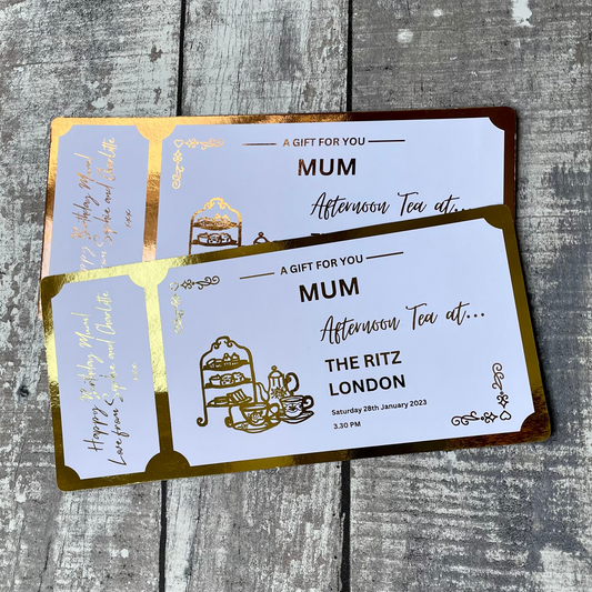 Afternoon tea foiled ticket