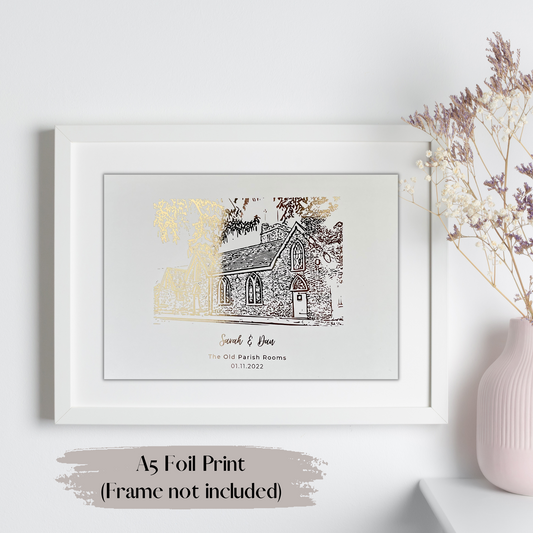 Wedding venue foil print