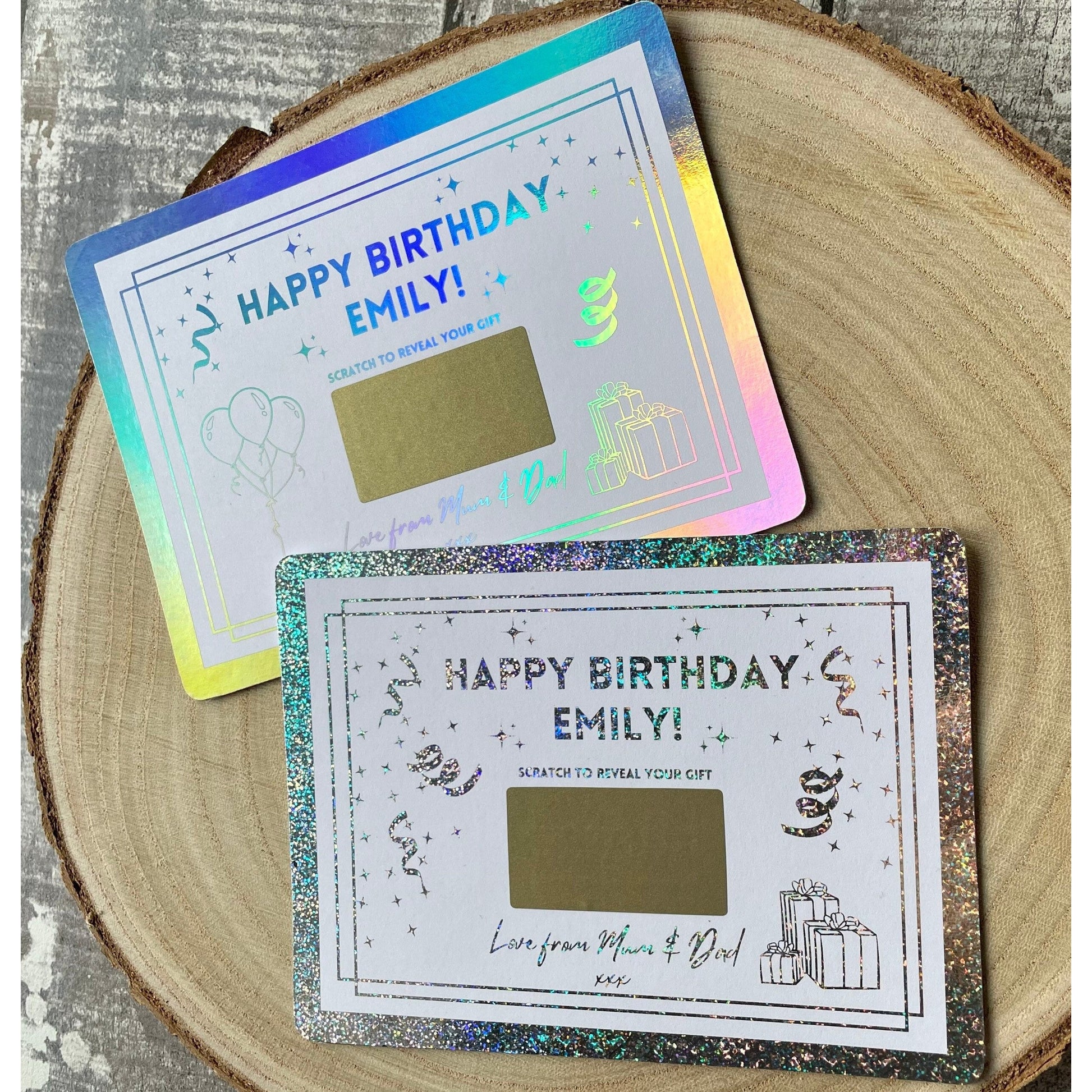 Mini Scratch-off Birthday Voucher, Surprise Birthday Money Voucher, Foil Voucher, Golden/luxury ticket, Birthday Money Ticket